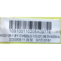 KIT DE TARJETAS PARA TV WESTINGHOUSE / MAIN W20108-1-SY / 1.30.01.TT307C3 / 20200526 / TT307C3 V2 / T-CON N2TCV580UHDU1-T01-GOA_A0/ N2TV580UHDU1-T01-G0A_A0 / CV580U2-T01 / CV500U2-T01 / PANEL T500-TAF-DLED / DISPLAY CV500U2-T01 REV:01 / MODELO WD50FB1200